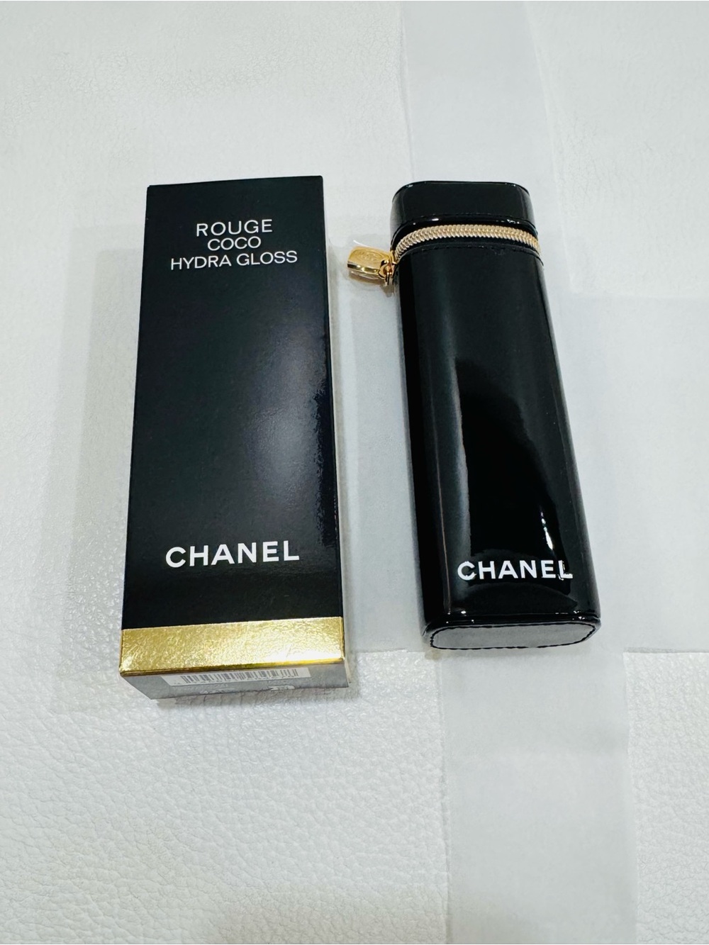 Authentic CHANEL Black Rouge Coco Hydra Gloss Case - holds two lipglosses